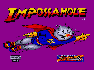 Impossamole title screen for Amiga